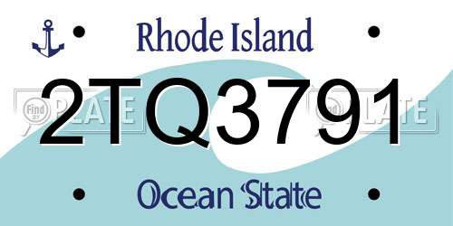 2TQ3791 Rhode Island License Plate