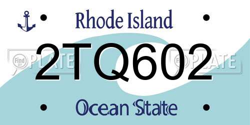 2TQ602 Rhode Island License Plate