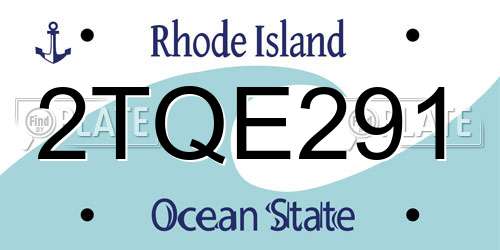 2TQE291 Rhode Island License Plate