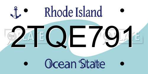 2TQE791 Rhode Island License Plate