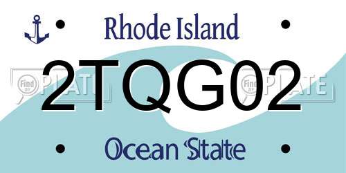 2TQG02 Rhode Island License Plate
