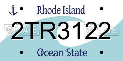 2TR3122 Rhode Island License Plate