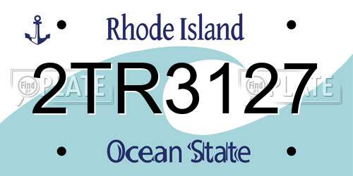 2TR3127 Rhode Island License Plate