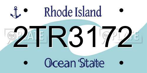 2TR3172 Rhode Island License Plate