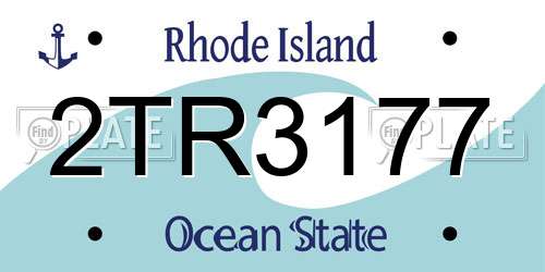 2TR3177 Rhode Island License Plate