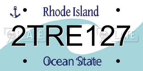 2TRE127 Rhode Island License Plate