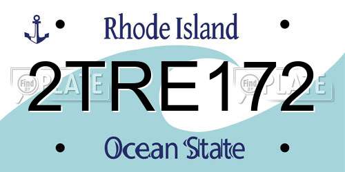 2TRE172 Rhode Island License Plate