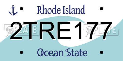 2TRE177 Rhode Island License Plate