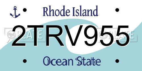 2TRV955 Rhode Island License Plate