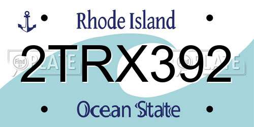 2TRX392 Rhode Island License Plate