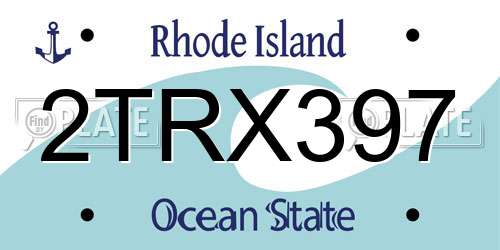 2TRX397 Rhode Island License Plate