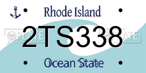 2TS338 Rhode Island License Plate