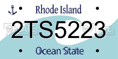 2TS5223 Rhode Island License Plate