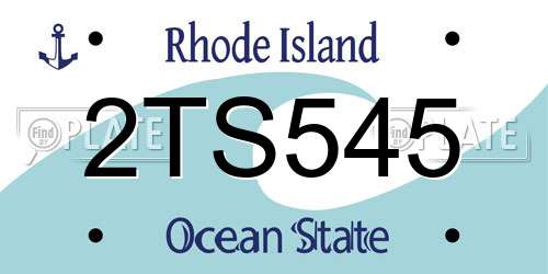2TS545 Rhode Island License Plate