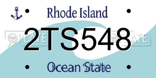 2TS548 Rhode Island License Plate