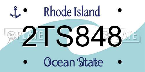 2TS848 Rhode Island License Plate