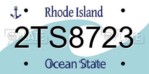 2TS8723 Rhode Island License Plate