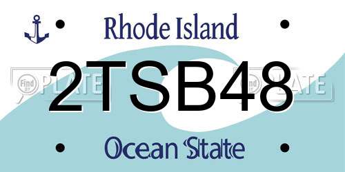 2TSB48 Rhode Island License Plate