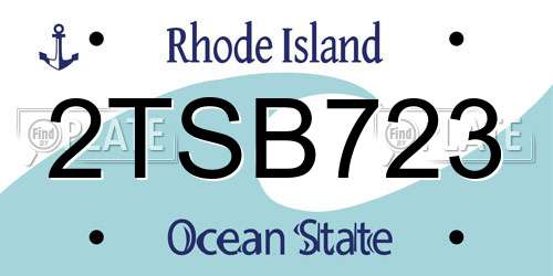 2TSB723 Rhode Island License Plate