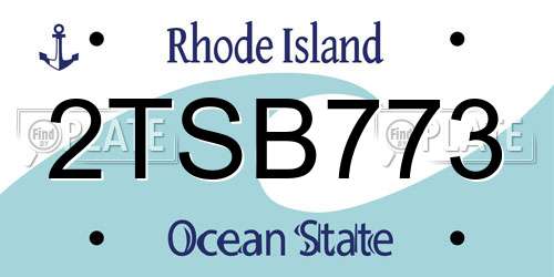 2TSB773 Rhode Island License Plate