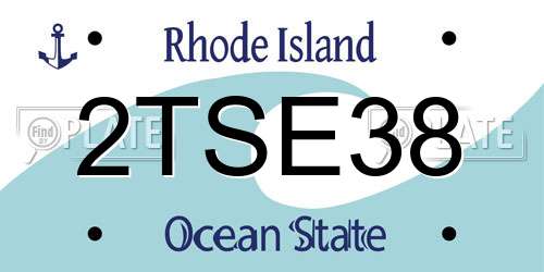 2TSE38 Rhode Island License Plate
