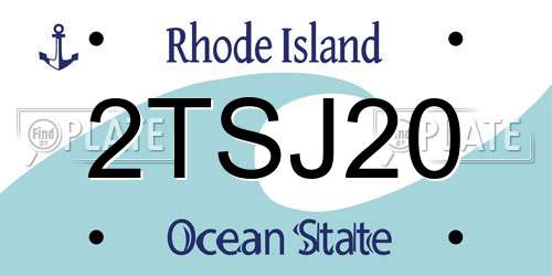 2TSJ20 Rhode Island License Plate