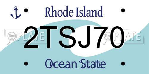 2TSJ70 Rhode Island License Plate