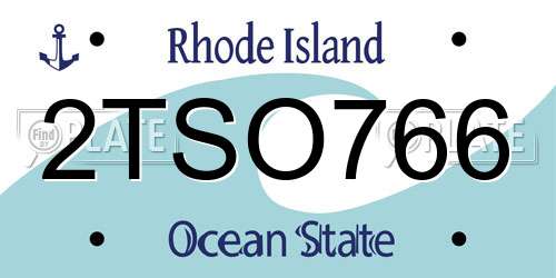 2TSO766 Rhode Island License Plate
