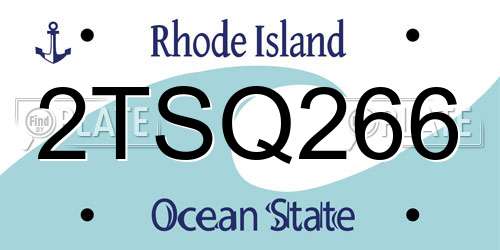 2TSQ266 Rhode Island License Plate