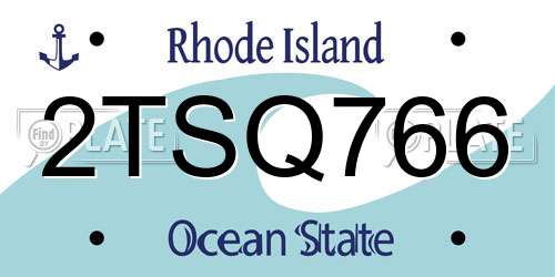 2TSQ766 Rhode Island License Plate