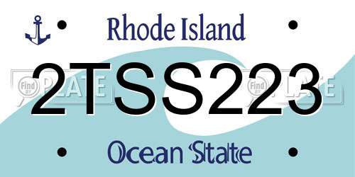 2TSS223 Rhode Island License Plate