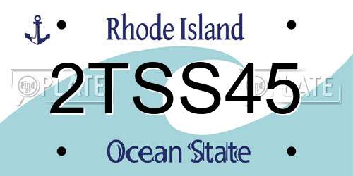 2TSS45 Rhode Island License Plate