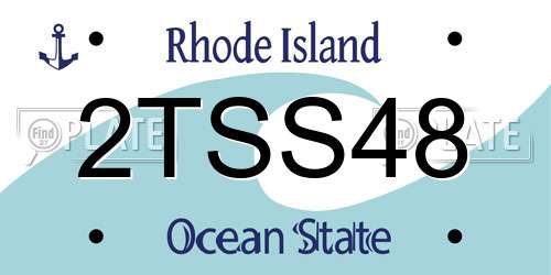 2TSS48 Rhode Island License Plate