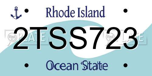 2TSS723 Rhode Island License Plate