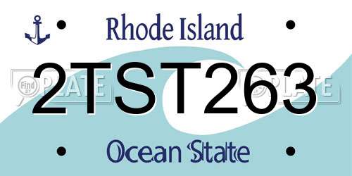 2TST263 Rhode Island License Plate