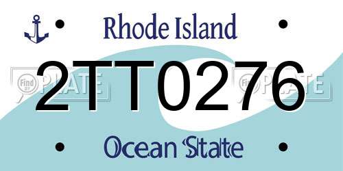 2TT0276 Rhode Island License Plate