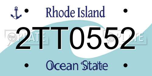 2TT0552 Rhode Island License Plate