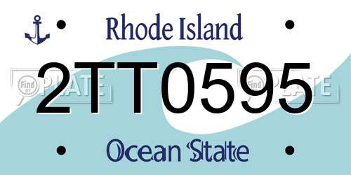 2TT0595 Rhode Island License Plate