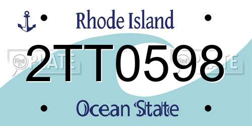 2TT0598 Rhode Island License Plate