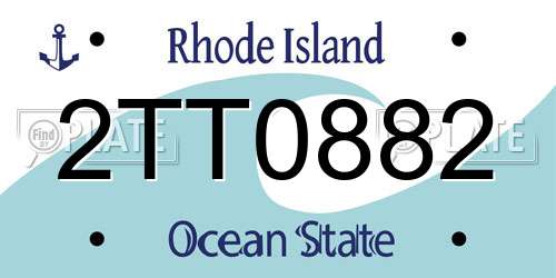 2TT0882 Rhode Island License Plate