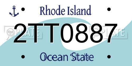 2TT0887 Rhode Island License Plate