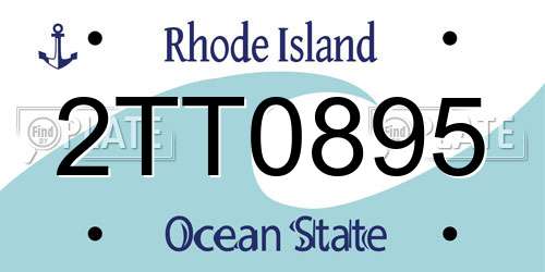 2TT0895 Rhode Island License Plate