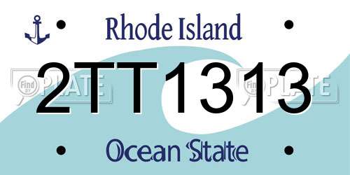 2TT1313 Rhode Island License Plate