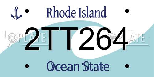 2TT264 Rhode Island License Plate