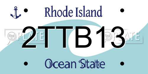 2TTB13 Rhode Island License Plate