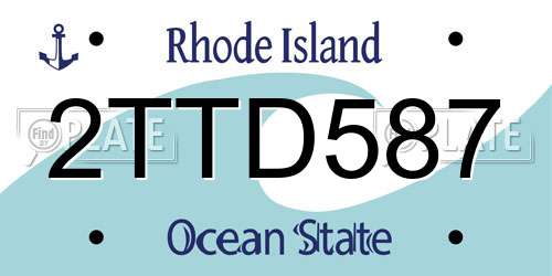 2TTD587 Rhode Island License Plate