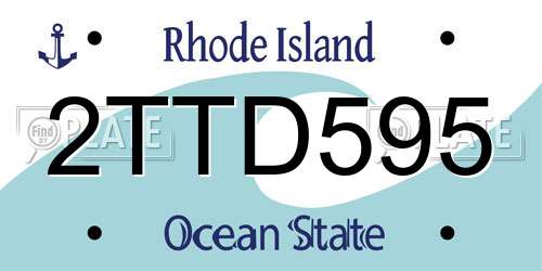 2TTD595 Rhode Island License Plate