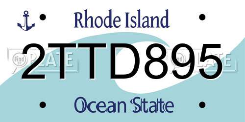 2TTD895 Rhode Island License Plate
