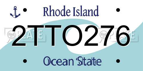 2TTO276 Rhode Island License Plate