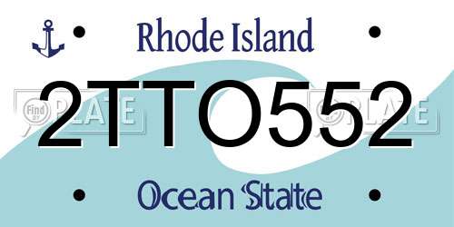 2TTO552 Rhode Island License Plate